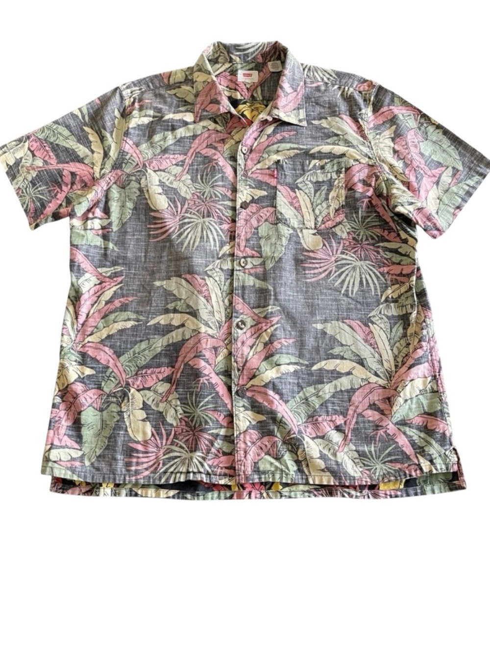 Levi's Multi-Colour Tropical Reverse Print Short Sleeve Button Front Shirt (XL)